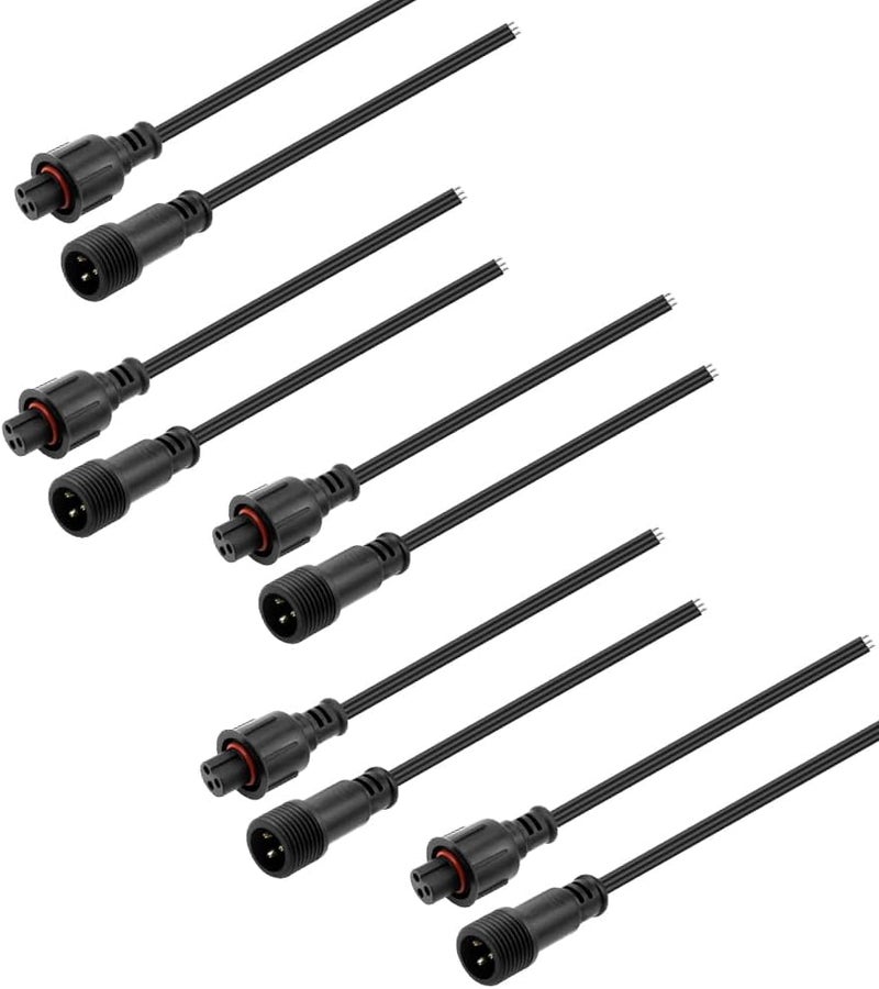 ALITOVE موصلات كهربائية مقاومة للماء 3 دبابيس Xconnect Pigtail 18AWG كابل تمديد 6in/15cm متوافق مع ASIN B0923SDR5T B0CM95W84B B0CW9NQ12K B0CM976SKW WS2811 أضواء عيد الهالوين وعيد الميلاد (5 أزواج) - Image 1